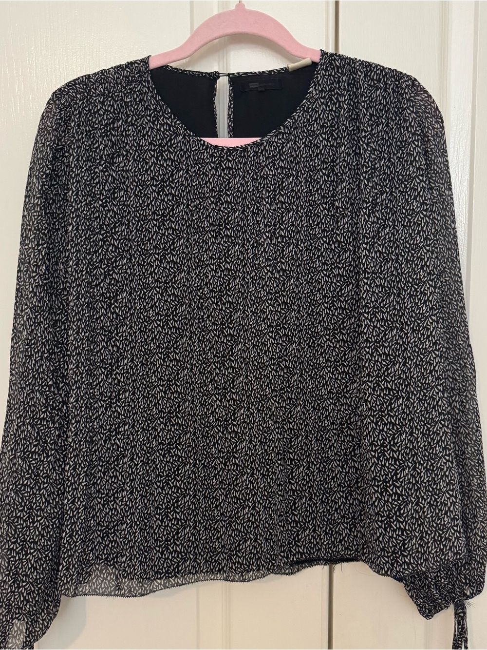 Levi’s Navy & White Printed Chiffon Long Sleeve Blouse